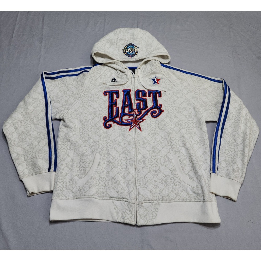 Adidas NBA All Star 2008 New Orleans East Zip Hoodie White Blue Red Mens XL